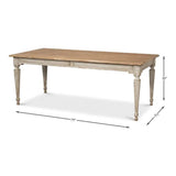 Elise Rectangle Dining Table Seats 6 Grey Natural - LOOMLAN - Sarreid - Dining Tables