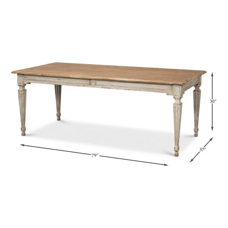 Elise Rectangle Dining Table Seats 6 Grey Natural - LOOMLAN - Sarreid - Dining Tables