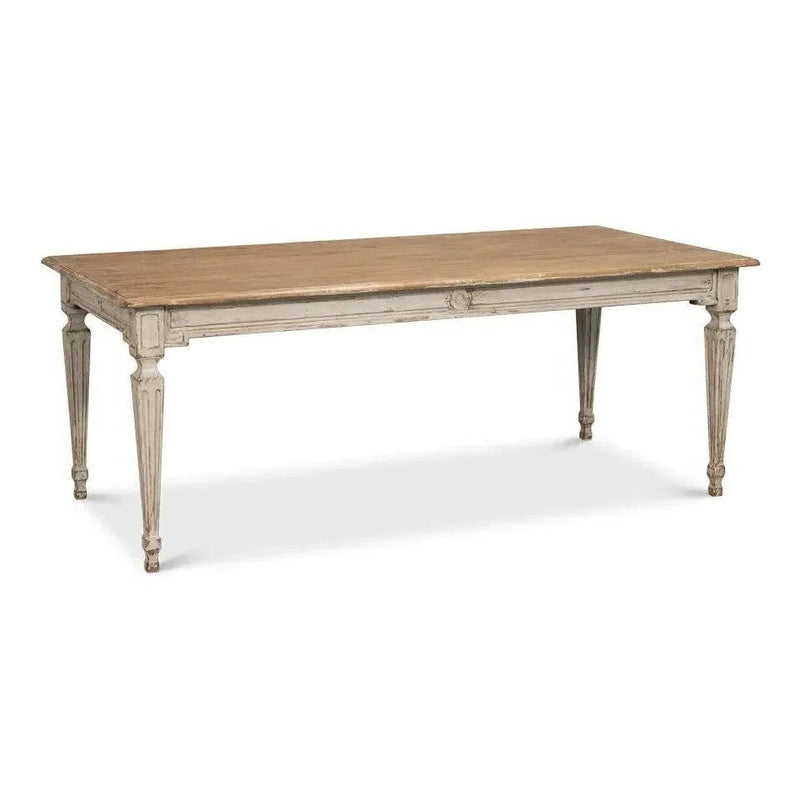 Elise Rectangle Dining Table Seats 6 Grey Natural - LOOMLAN - Sarreid - Dining Tables