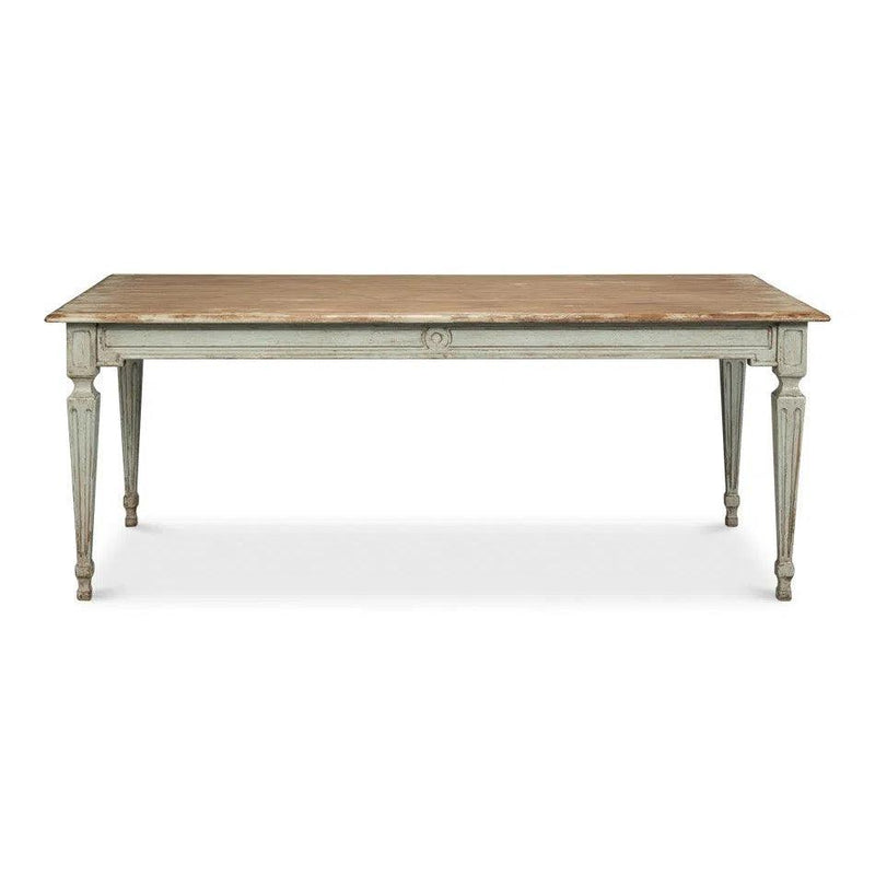 Elise Rectangle Dining Table Seats 6 Sage Natural - LOOMLAN - Sarreid - Dining Tables