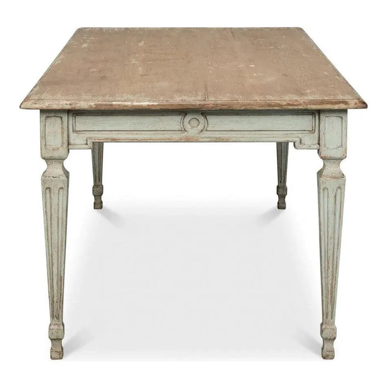 Elise Rectangle Dining Table Seats 6 Sage Natural - LOOMLAN - Sarreid - Dining Tables