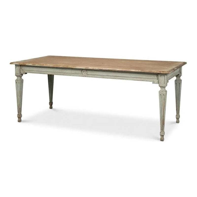 Elise Rectangle Dining Table Seats 6 Sage Natural - LOOMLAN - Sarreid - Dining Tables