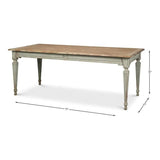 Elise Rectangle Dining Table Seats 6 Sage Natural - LOOMLAN - Sarreid - Dining Tables