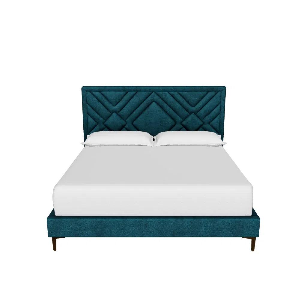 Elizio Fabric Mid - Century Styled Bed - LOOMLAN - SUNPAN - Beds