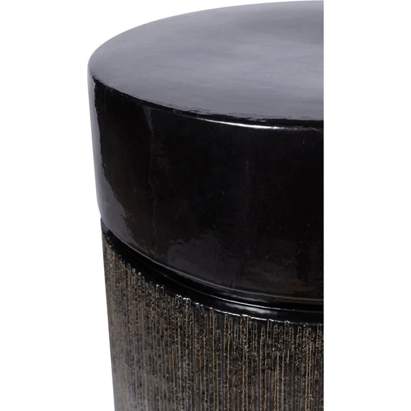 Ellipse Accent Table - Black Outdoor End Table - LOOMLAN - Seasonal Living - Outdoor Side Tables