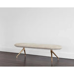 Elowen Fabric OvalBackless Bench - LOOMLAN - SUNPAN - Bedroom Benches