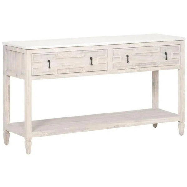 Emerie 2 - Drawer Entry Console Table White Quartz - LOOMLAN - Essentials For Living - Console Tables