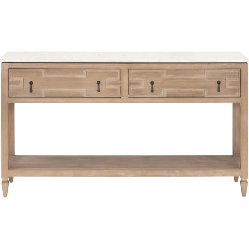 Emerie 2 - Drawer Entry Console Table White Quartz - LOOMLAN - Essentials For Living - Console Tables