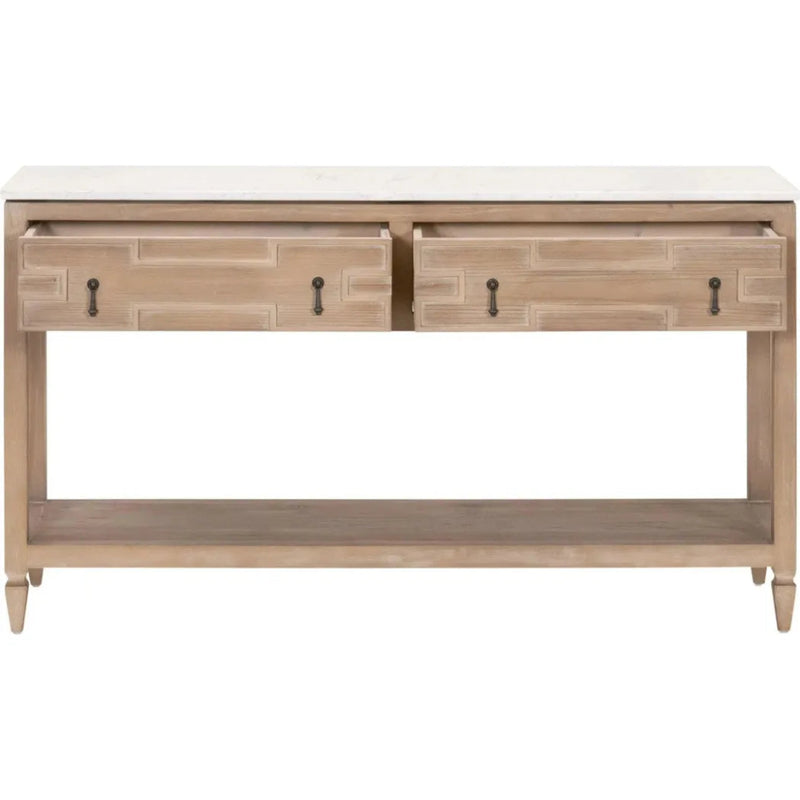 Emerie 2 - Drawer Entry Console Table White Quartz - LOOMLAN - Essentials For Living - Console Tables