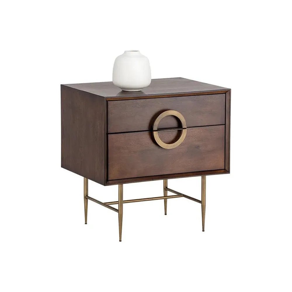 Emery Wooden Handcrafted Nightstand - LOOMLAN - SUNPAN - Nightstands