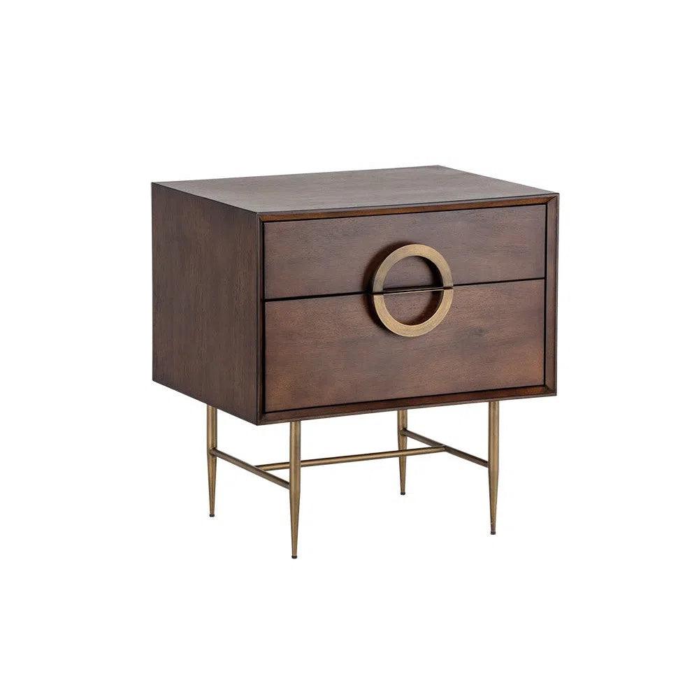 Emery Wooden Handcrafted Nightstand - LOOMLAN - SUNPAN - Nightstands