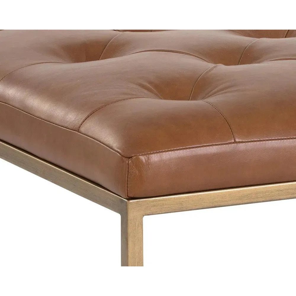 Endall Leather Square Ottoman - LOOMLAN - SUNPAN - Ottomans