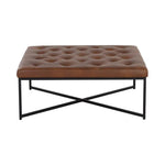 Endall Leather Square Ottoman - LOOMLAN - SUNPAN - Ottomans