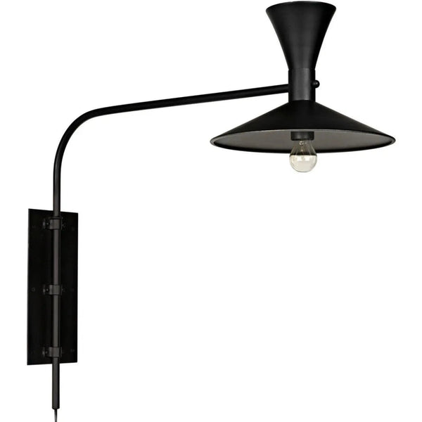 Enzo Black Steel Sconce - LOOMLAN - Noir - Wall Sconces