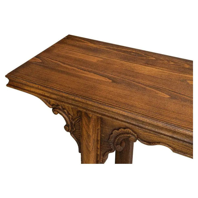 Equestrian Console Table Reclaimed Wood - LOOMLAN - Sarreid - Console Tables