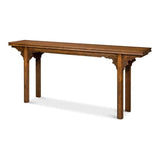Equestrian Console Table Reclaimed Wood - LOOMLAN - Sarreid - Console Tables
