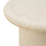 Travertino Concrete Round Outdoor End Table