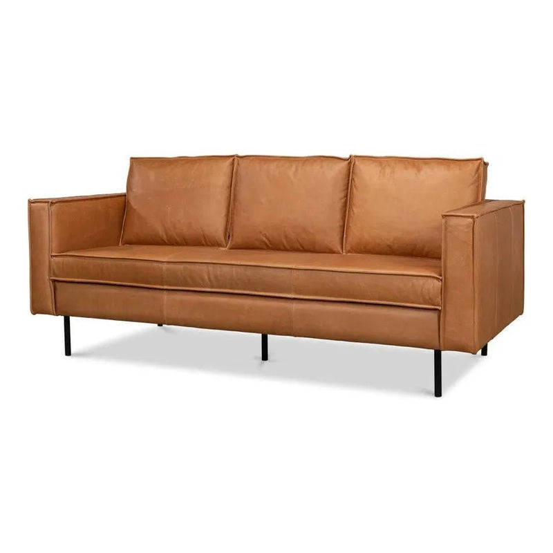 Esprit Leather Sofa Mid - Century Modern - LOOMLAN - Sarreid - Sofas & Loveseats