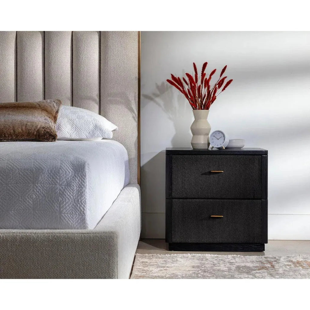 Etienne Linear Designed Wooden Nightstand - LOOMLAN - SUNPAN - Nightstands