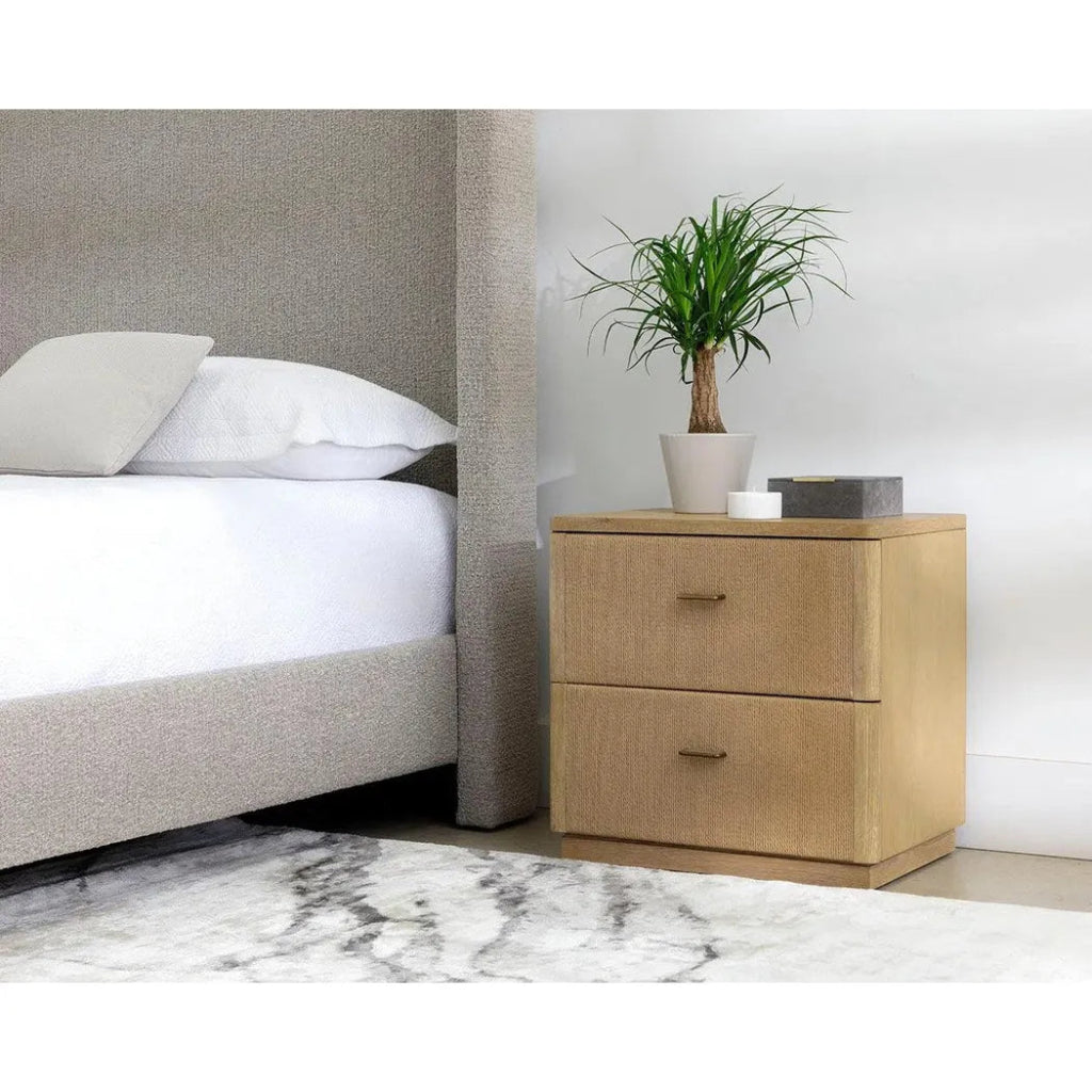 Etienne Linear Designed Wooden Nightstand - LOOMLAN - SUNPAN - Nightstands