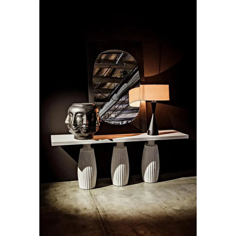 Evelyn Wood White Rectangle Console Table - LOOMLAN - Noir - Console Tables