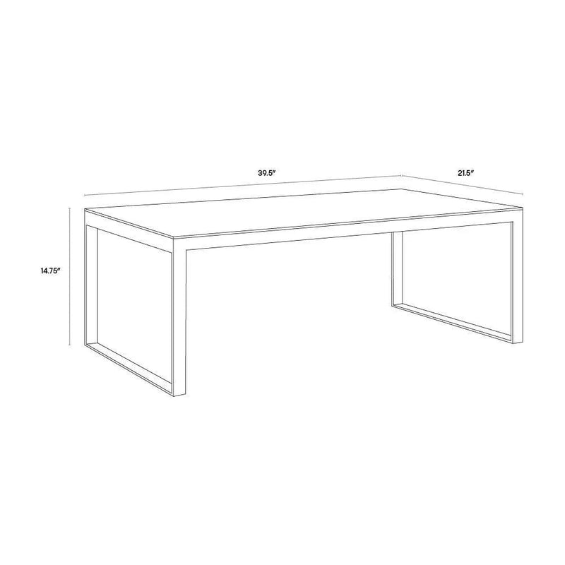 Evert Marble Top Rectangular Coffee Table - LOOMLAN - SUNPAN - Coffee Tables