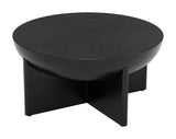 Tume Wood Black Round Coffee Table