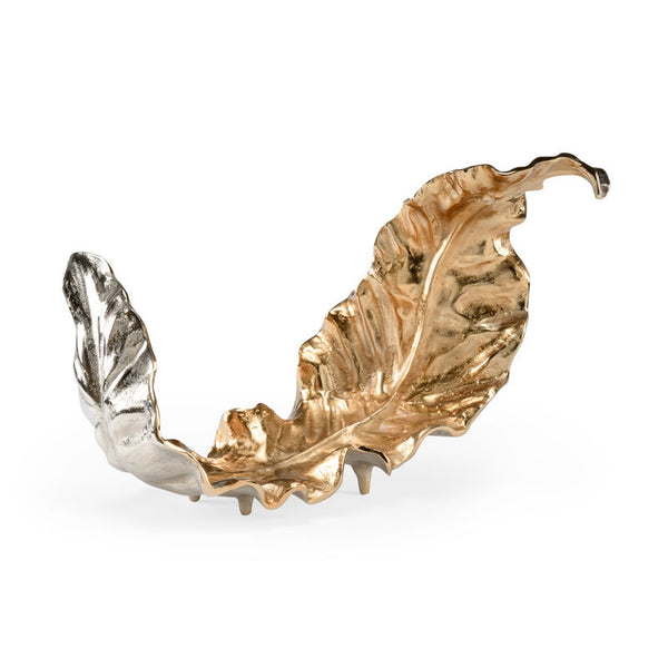 Lush Leaf Sculpture Med Gold Sculpture