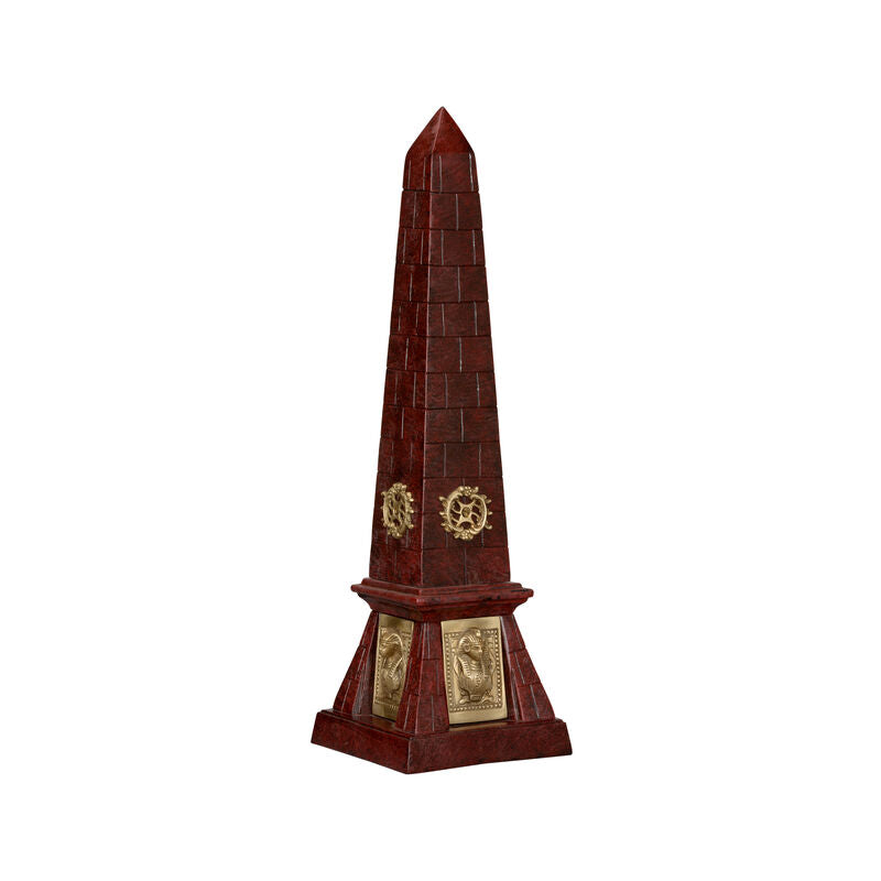 Victory Obelisk Brass Charm Sculpture