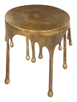 Drip Antique Brass Round Side Table