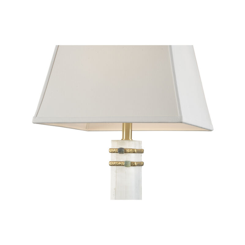 Alabaster Column Gold And Jade Rings Table Lamp