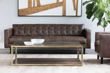 Donnie Leather Upholstered Classic Sofa