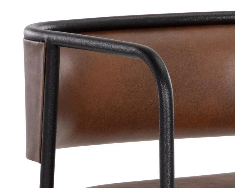 Brenan Leather Upholstered Elegant Counter Stool