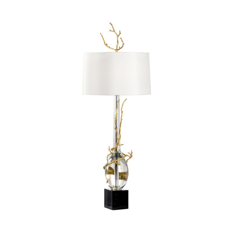 Couture Crystal Brass Vine Table Lamp