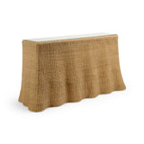 Savannah Natural Wicker Covered Console Table-Console Tables-Wildwood-Natural-LOOMLAN