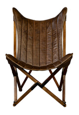 Evanston Leather Upholstered Folding Chair