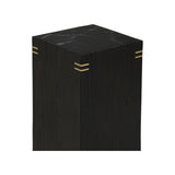 Shou Sugi Ban Modern Black Pedestal-Side Tables-Wildwood-LOOMLAN