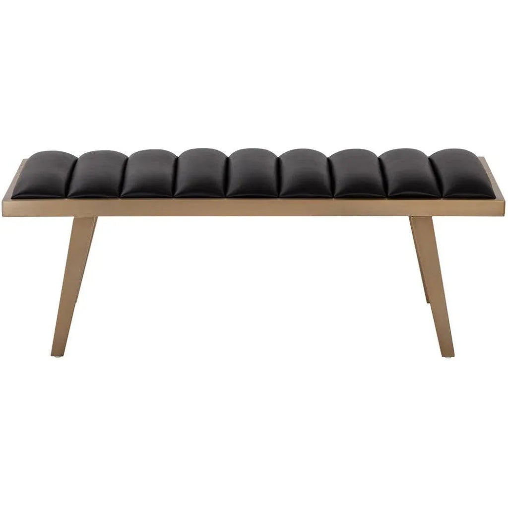 Farley Leather Charming Backless Bench - LOOMLAN - SUNPAN - Bedroom Benches