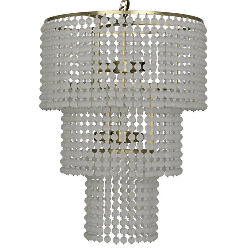 Fatima Metal & Glass Chandelier Antique Brass - LOOMLAN - Noir - Chandeliers