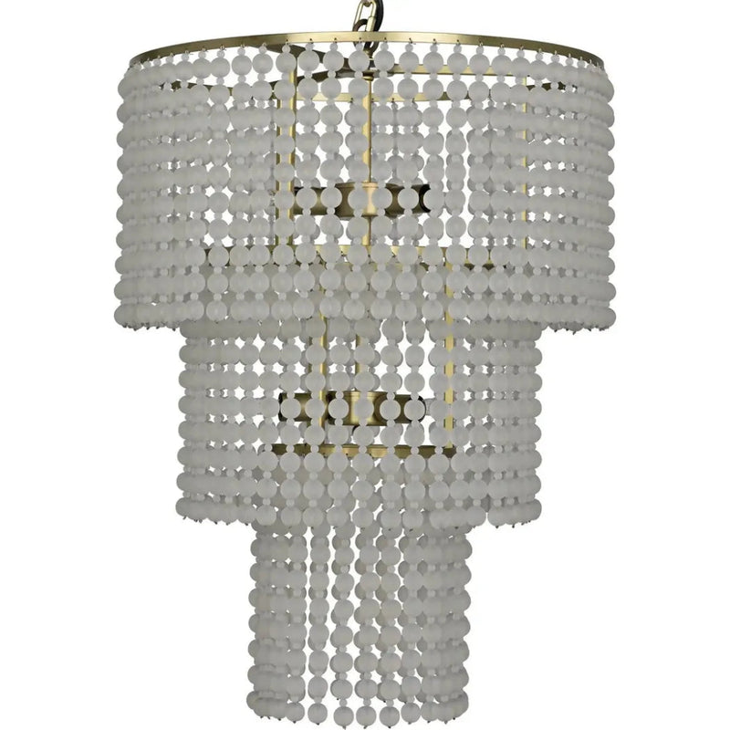 Fatima Metal & Glass Chandelier Antique Brass - LOOMLAN - Noir - Chandeliers