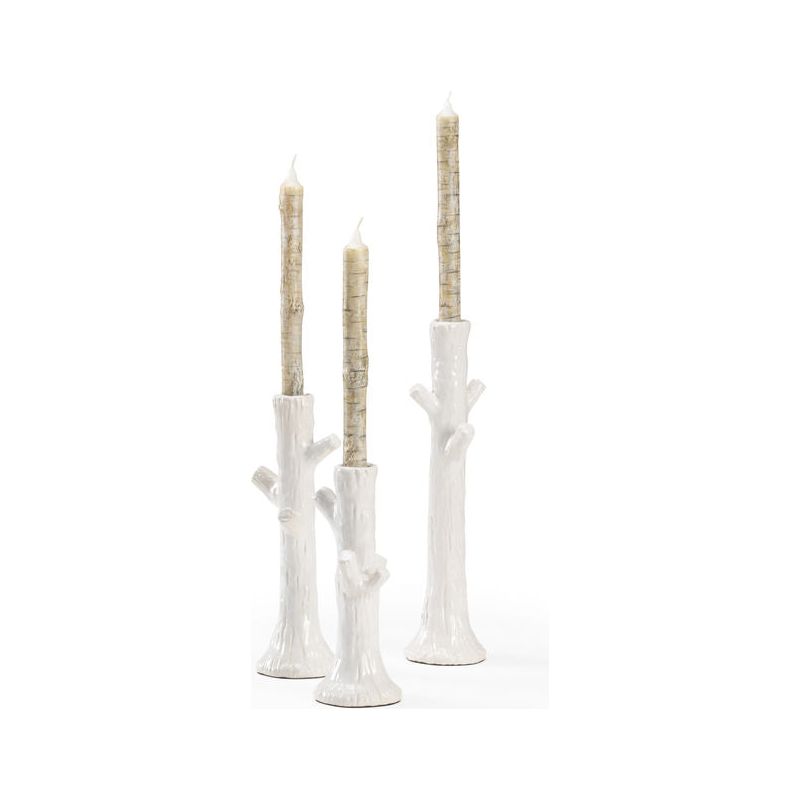 Faux Bois Nature - Inspired Patio Candleholder (Set of 3) - LOOMLAN - Wildwood - Candle Holders