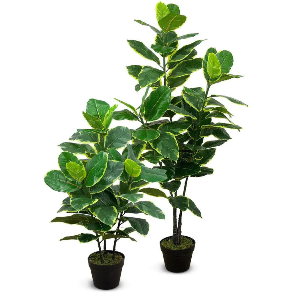 Faux Botanical Indoor Green Ficus Elastica - LOOMLAN - Potted Plants