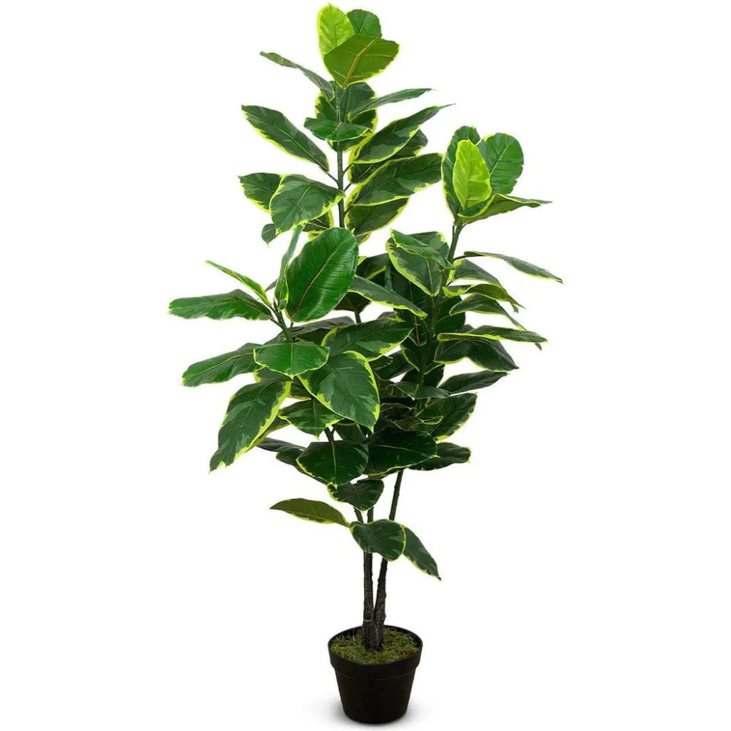 Faux Botanical Indoor Green Ficus Elastica - LOOMLAN - Potted Plants