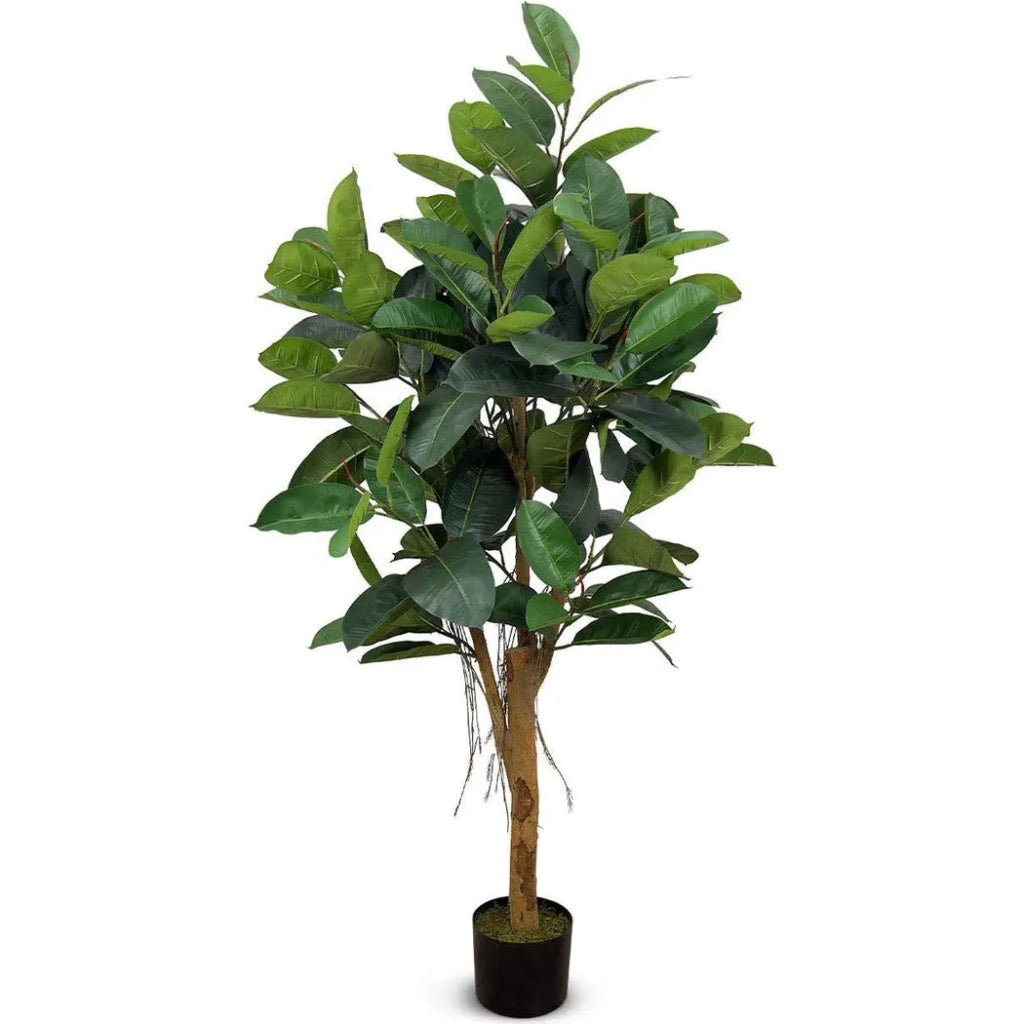 Faux Botanical Indoor Green Ficus Elastica - LOOMLAN - Potted Plants