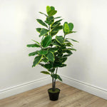 Faux Botanical Indoor Green Ficus Elastica - LOOMLAN - Potted Plants