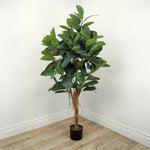 Faux Botanical Indoor Green Ficus Elastica - LOOMLAN - Potted Plants