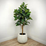 Faux Botanical Indoor Green Ficus Elastica - LOOMLAN - Potted Plants