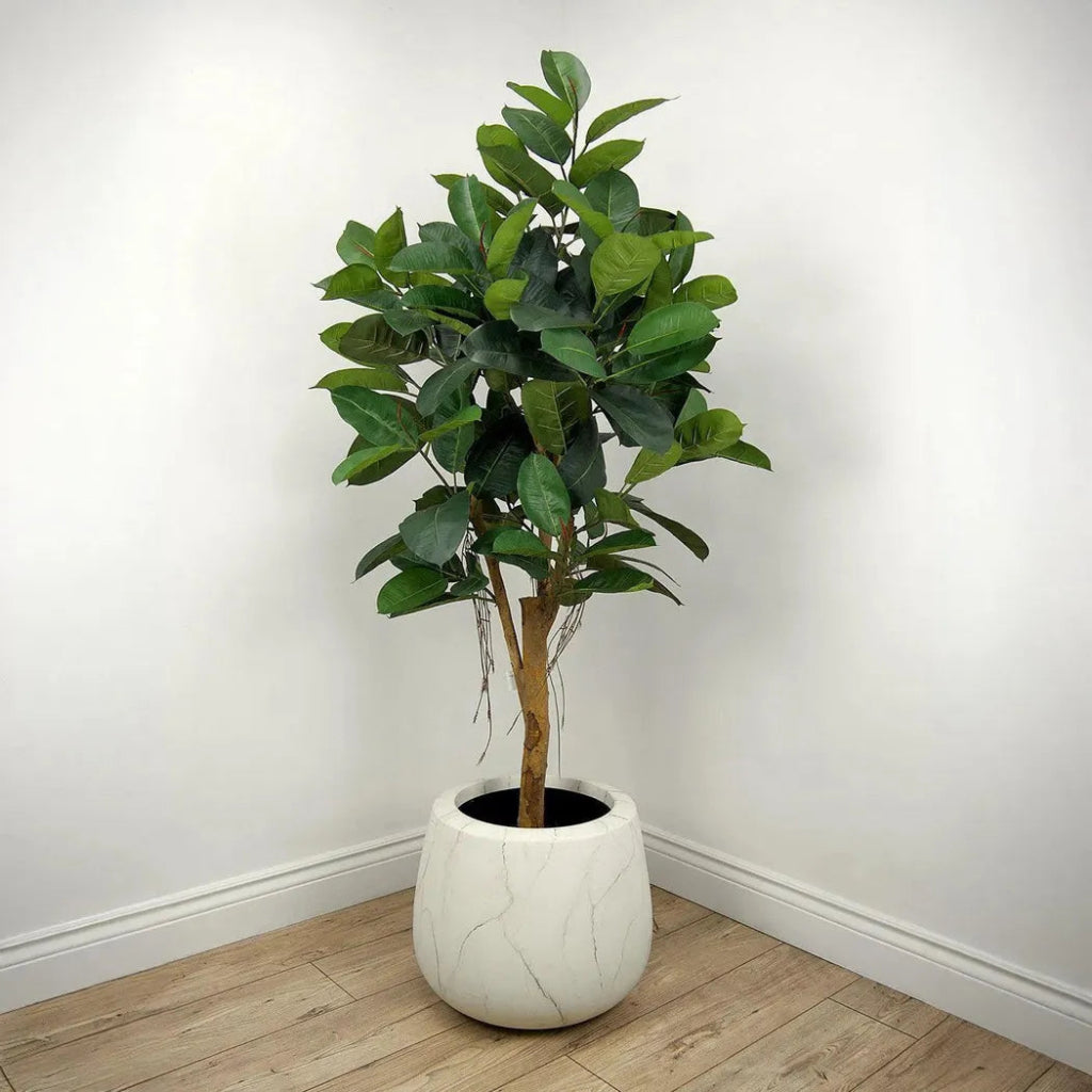 Faux Botanical Indoor Green Ficus Elastica - LOOMLAN - Potted Plants