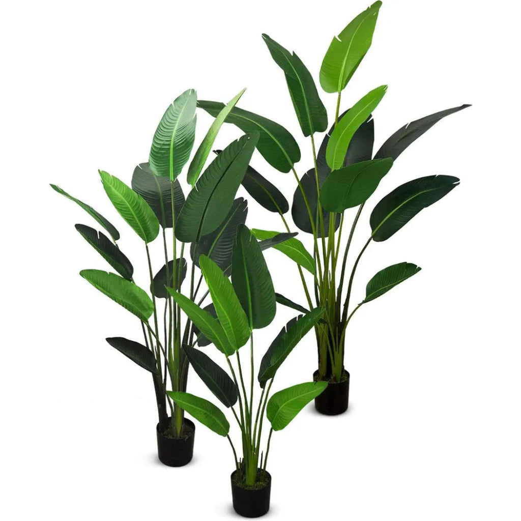 Faux Botanical Outdoor Green Traveler's Palm - LOOMLAN - Potted Plants