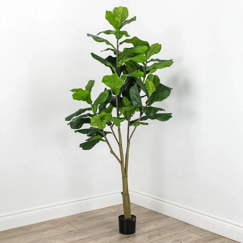 Faux Outdoor Green Fiddle Leaf Fig Tree - LOOMLAN - Artificial Trees